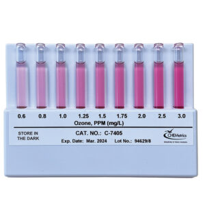 Ozono, 0.6-3 ppm. Comparador de recambio Marca Chemetrics.