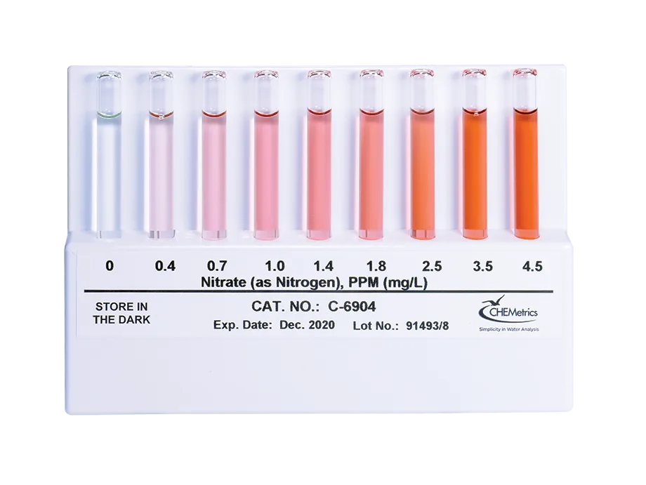Comparador Nitrato, 0-4,5 ppm Marca Chemetrics.