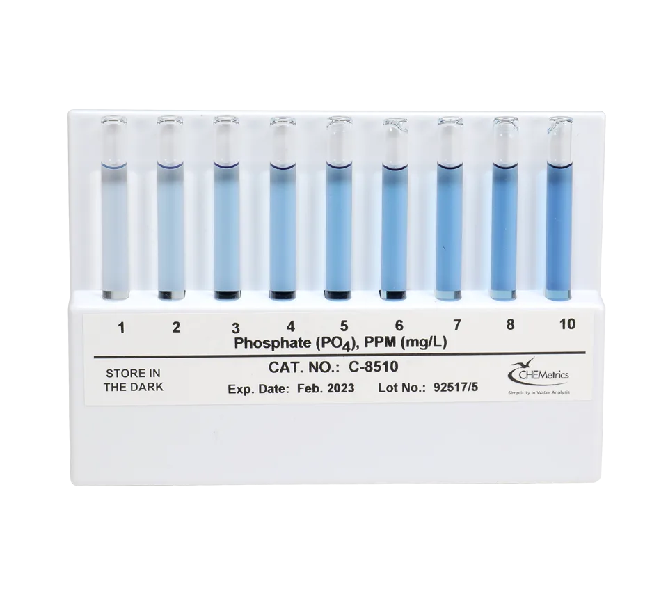 Fosfato, 1-10 ppm. Comparador de recambio Marca Chemetrics.