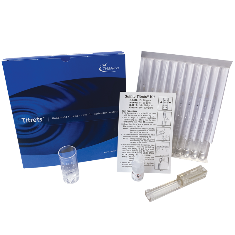 Kit visual Sulfito 10-100 ppm Marca Chemetrics.
