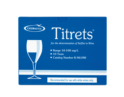 Kit visual Sulfito en vinos 10-100 ppm Marca Chemetrics.