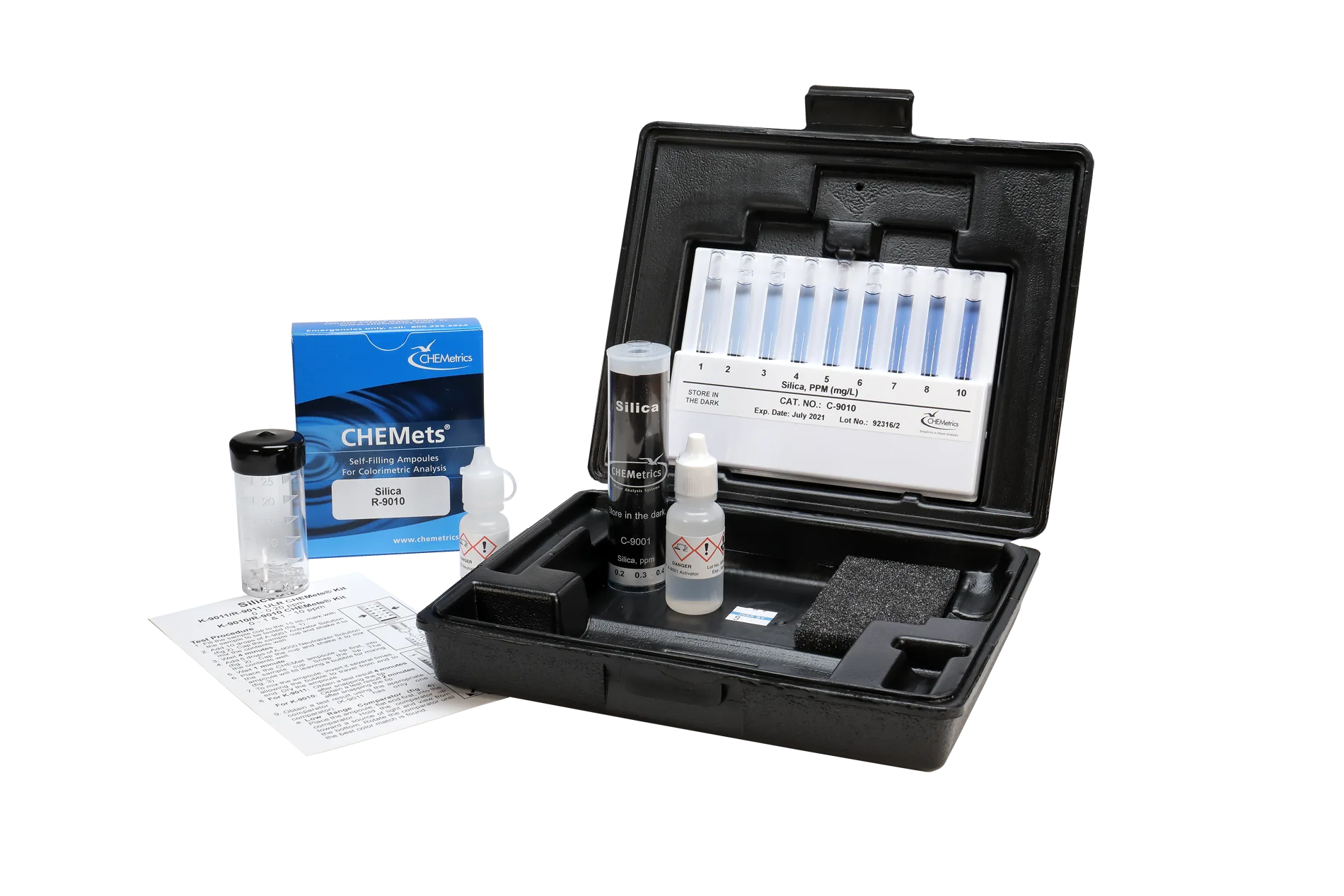 Kit Sílice 0-1 y 1-10 ppm Marca Chemetrics.