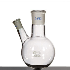 Matraz fondo redondo 2 cuellos Glassco 500ml 29/32, lado 14/23 Marca Glassco.