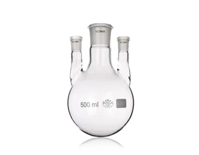 Matraz fondo redondo 3 bocas 2x29/32, 1x14/23 1000mL Marca Simax.
