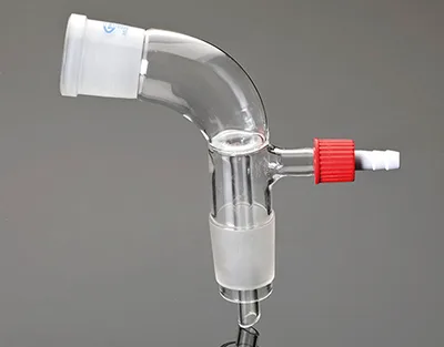 Codo con toma de vacío hembra 24/29 macho 29/32 Marca Glassco. - Imagen 2