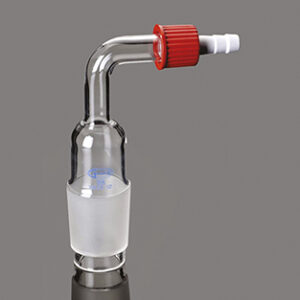 Conector de vidrio acodado, esm. 19/26, oliva plástico Marca Glassco.