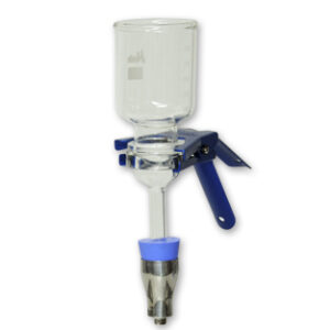 PORTAFILTROS DE VIDRIO CON PLACA FILTRANTE Y TAPÓN DE GOMA PARA MEMBRANAS DE 47MM, GLASSCO Marca Glassco.