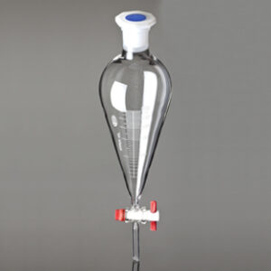 Embudo de decantación Squibb con llave de PTFE graudado 500ml 29/32 Marca Glassco.