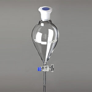 Embudo de decantación Brome con llave de vidrio, 500ml, tapón plástico, 29/32, GLASSCO  Marca Glassco.
