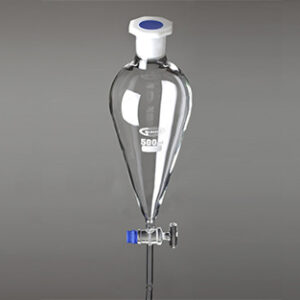 Embudo de decantación Squibb con llave de vidrio 250ml 19/26 Marca Glassco.