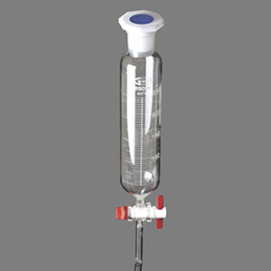 Embudo cilíndrico 1000ml graduado 29/32 con tapón de plástico, grifo PTFE Marca Glassco.