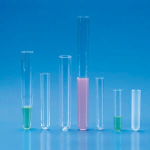 TUBO FONDO REDONDO PS, 16X100 MM (500 PCS) Marca Kartell.
