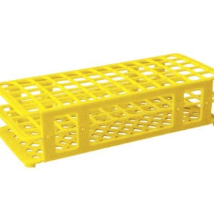 GRADILLA PP. 21 TUBOS DE 25mm, Amarillo Marca Endo Plasticware.