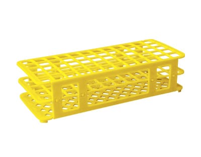 GRADILLA PP. 21 TUBOS DE 25mm, Amarillo Marca Endo Plasticware.