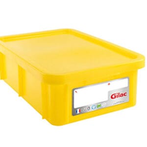 Bandeja rectangular 25 l + tapa topacio HACCP Marca Gilac.