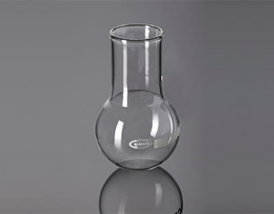 Matraz fondo redondo, cuello ancho, Boro 3.3 Glassco 250ml Marca Glassco.