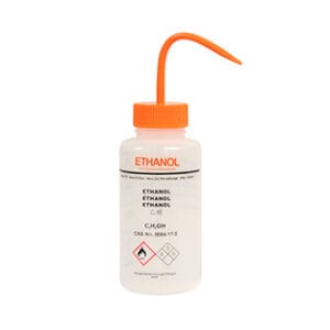 FRASCO LAVADOR BOCA ANCHA 500ML ETIQUETADO "ETANOL" Marca Endo Plasticware.