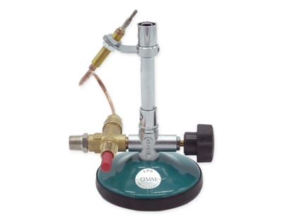 MECHERO BUNSEN DE SEGURIDAD, GLP, CE, con conexión roscada macho de 1/4" Marca Omm.