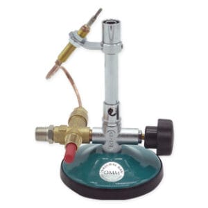 MECHERO BUNSEN DE SEGURIDAD, GAS NATURAL, CE, con conexión roscada macho de 1/4" Marca Omm.
