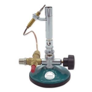 MECHERO BUNSEN DE SEGURIDAD, POLIGAS, CE, con conexión roscada macho de 1/4" Marca Omm.