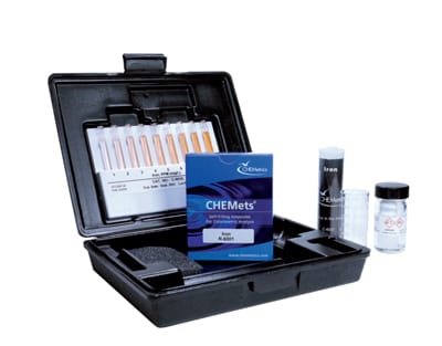 Kit Hierro (total y soluble) 0-1 y 1-10 ppm Marca Chemetrics.