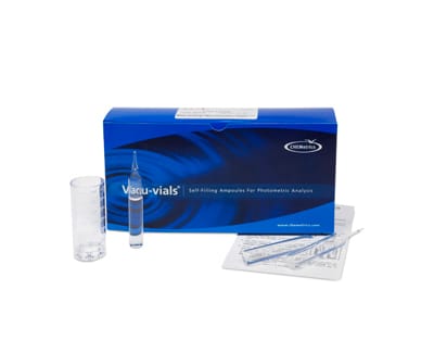 Kit instrumental Hierro (total y soluble) 0-6 ppm Marca Chemetrics.