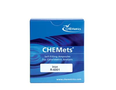 Recambio para kit NBJ004, Hierro (total y soluble) 0-1 y 1-10 ppm Marca Chemetrics.