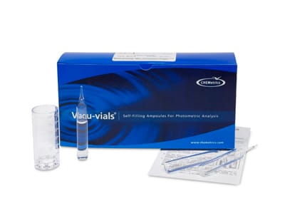 Kit instrumental Ácido peracético 0-5 ppm Marca Chemetrics.
