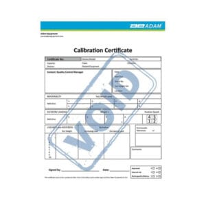 Certificado de calibración Adam