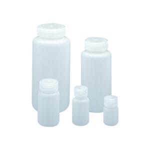 Frasco redondo de HDPE cuello ancho
