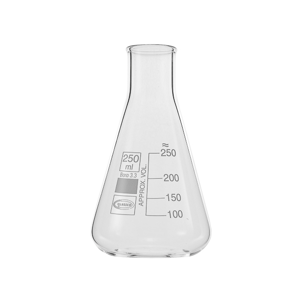 Matraz Erlenmeyer cuello estrecho, GLASSCO