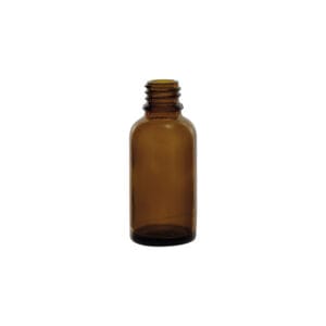 Frasco de vidrio ámbar de rosca DIN-18