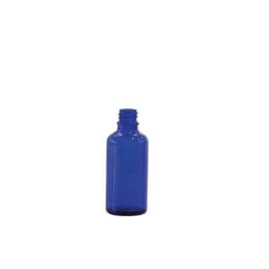 Frasco de vidrio azul de rosca DIN-18