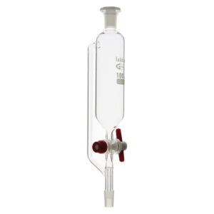Embudo de adición cilíndrico isobaro con llave de PTFE