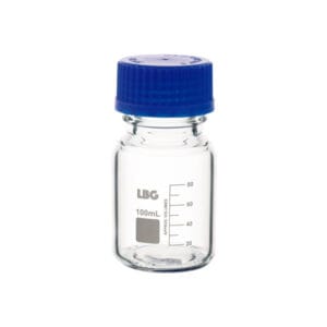 Frasco graduado con rosca ISO de borosilicato 3.3
