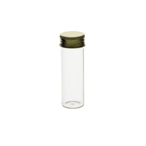 Frasco de vidrio con tapón de aluminio