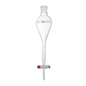 Embudo de decantación con llave de PTFE y tapón de plástico, tipo Gilson, GLASSCO
