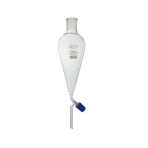 Embudo de decantación con llave de aguja y tapón de plástico, GLASSCO