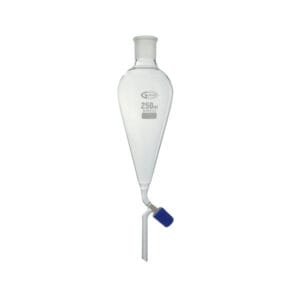 Embudo de decantación con llave de aguja y tapón de plástico, GLASSCO