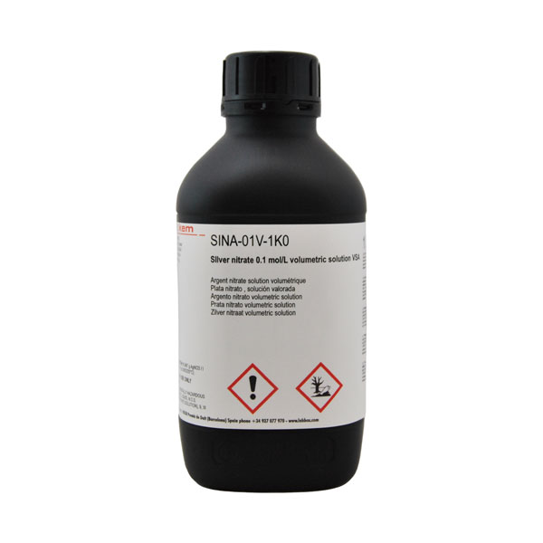 Plata nitrato, solución valorada 0,1 M (0,1 N) VSA