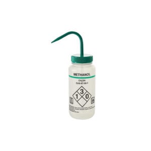 Frasco lavador de cuello ancho con mensajes de seguridad
