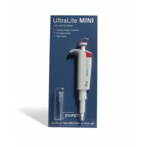 Micropipeta UltraLite Mini c/eyector de punta, 20µL. Marca Digipette.