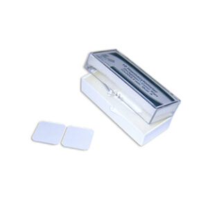 Cubreobjetos Knittel 22 × 22 mm, espesor 0,4 mm. Marca Knittel.