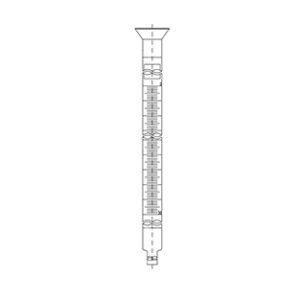 Tubo para bureta MOHR AS franja Schellbach, boca embudo 25mL 1/10. Marca Endo Glassware.