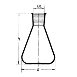 Matraz Erlenmeyer Simax 45/40 5000 mL. Marca Simax.