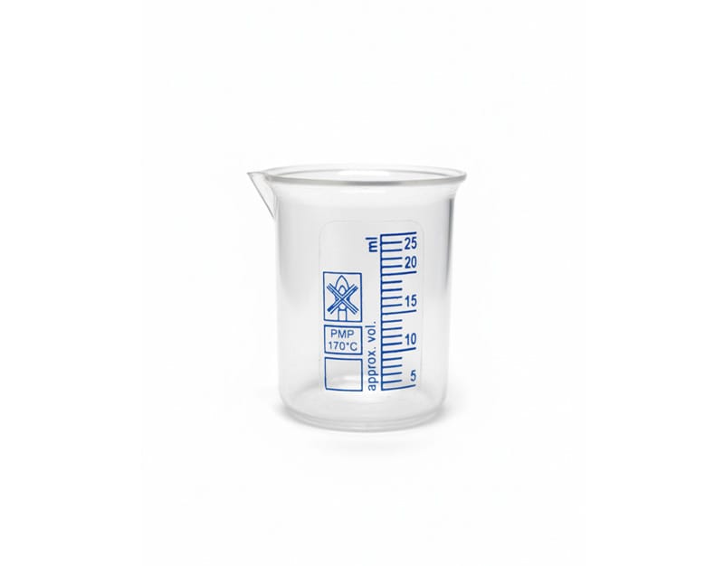 VASO FORMA BAJA, GRAD. AZUL, PMP, 25 ML, ENDO PLASTICWARE Marca Endo Plasticware.