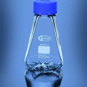ERLENMEYER P/CULTIVO C/DEFLECTORES, GL45, 2000 ML Marca Glassco.