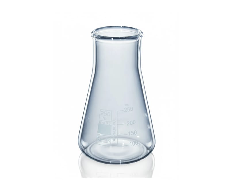 MATRAZ ERLENMEYER GLASSCO, CUELLO ANCHO, 500 ml Marca Glassco.