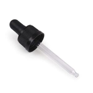 Tapón, tetina y tubo p/frascos 60 mL  DIN28, COLOR NEGRO Marca Endo Glassware.