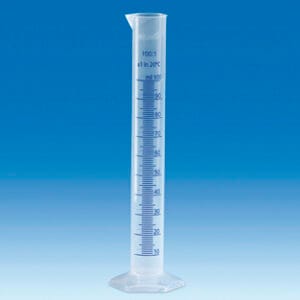 Probeta graduada VITLAB PP clase B, escala azul, 50 ml